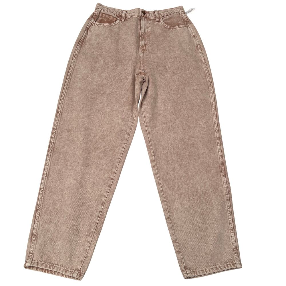 Arizona Pinched Waist Baggy Jeans Tapered leg Washed Khaki size 13